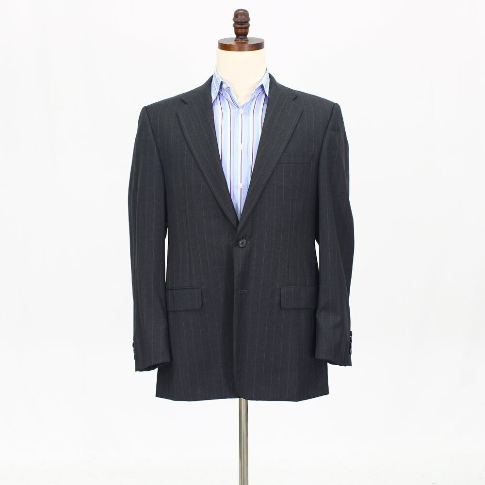 Hickey Freeman 40R Gray Striped 2-Button Sport Coat Blazer Jacket T765